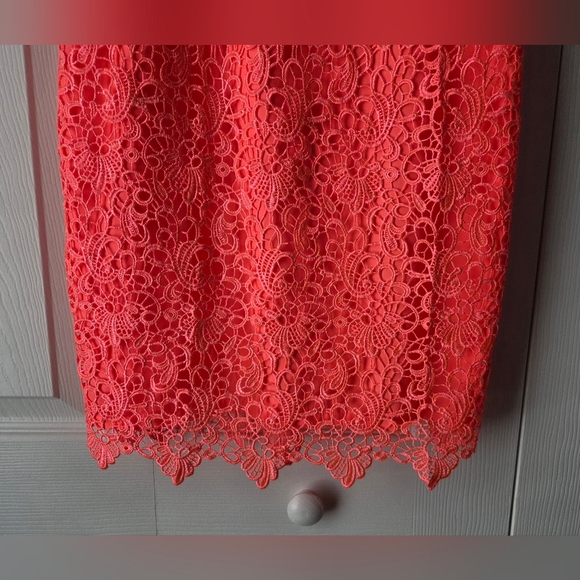 NWOT Antonio Melani Lace Sheath Coral Dress Size 0 - Picture 7 of 16